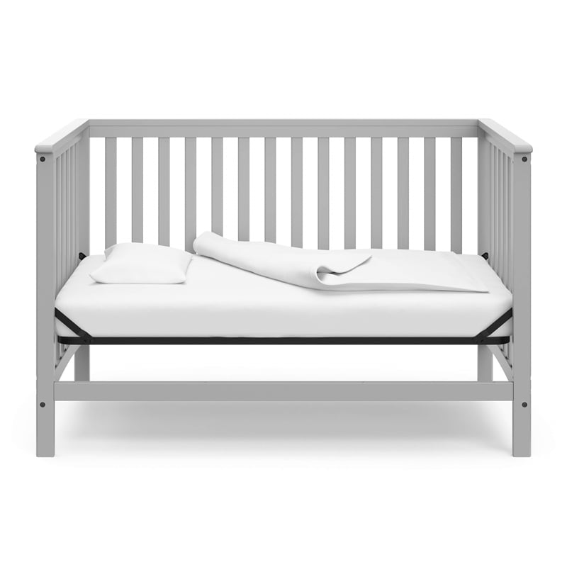 Stork Craft USA Hillcrest Wood 4-in-1 Convertible Crib in Pebble Gray