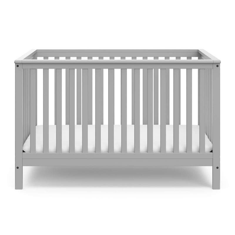 Stork Craft USA Hillcrest Wood 4-in-1 Convertible Crib in Pebble Gray