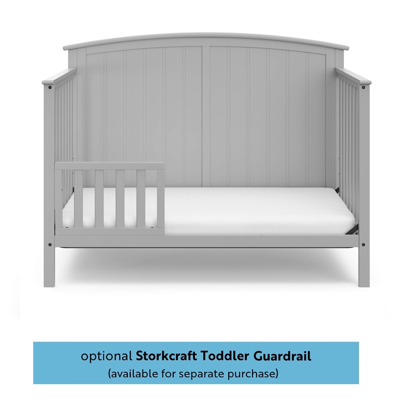 Stork Craft USA Steveston Wood 4-in-1 Convertible Crib in Pebble Gray