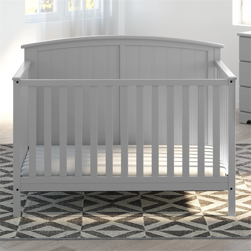 Stork Craft USA Steveston Wood 4-in-1 Convertible Crib in Pebble Gray
