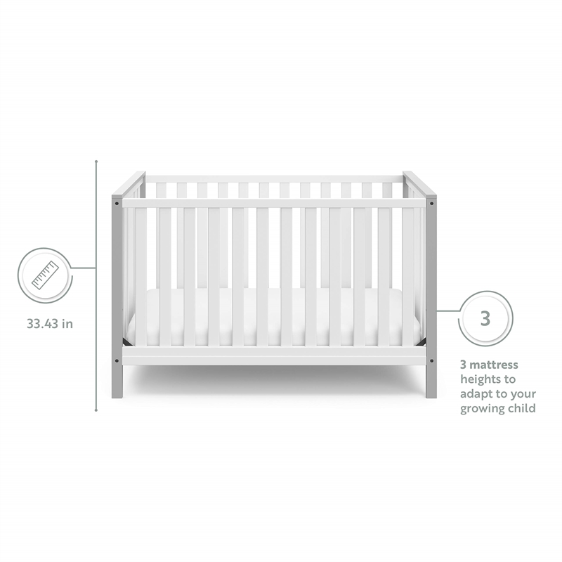 Stork Craft USA Pacific Wood 4-in-1 Convertible Crib in White Finish