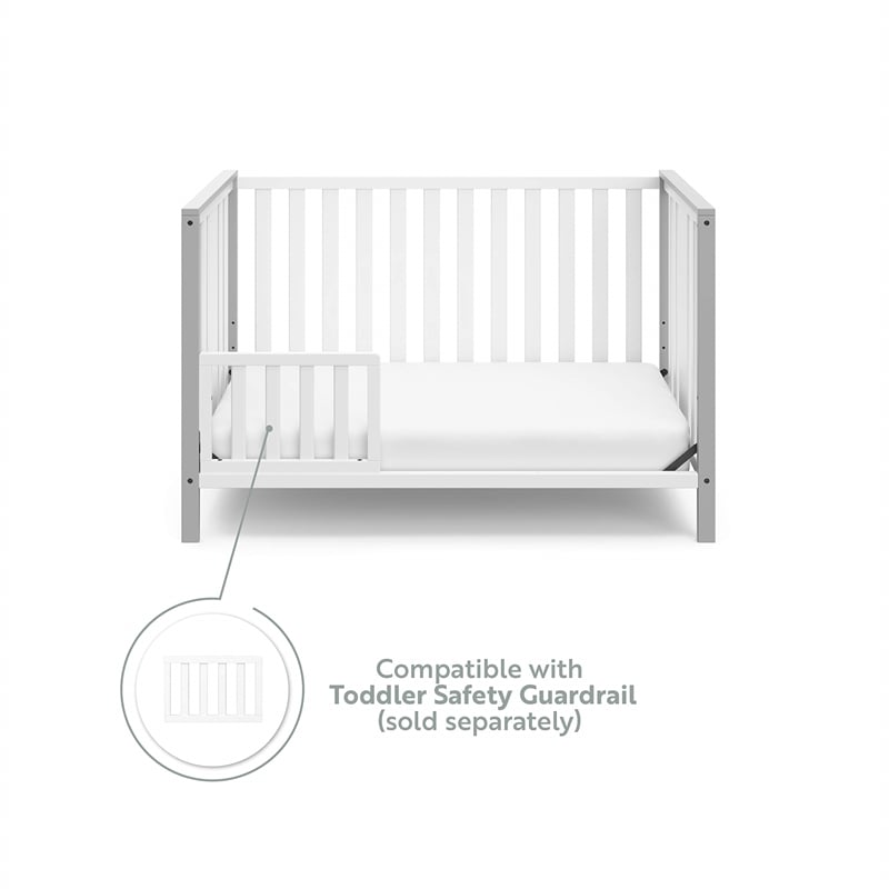 Stork Craft USA Pacific Wood 4-in-1 Convertible Crib in Gray Finish