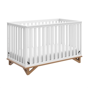 Stork Craft USA Santa Monica Wood 5-in-1 Convertible Crib in White/Driftwood