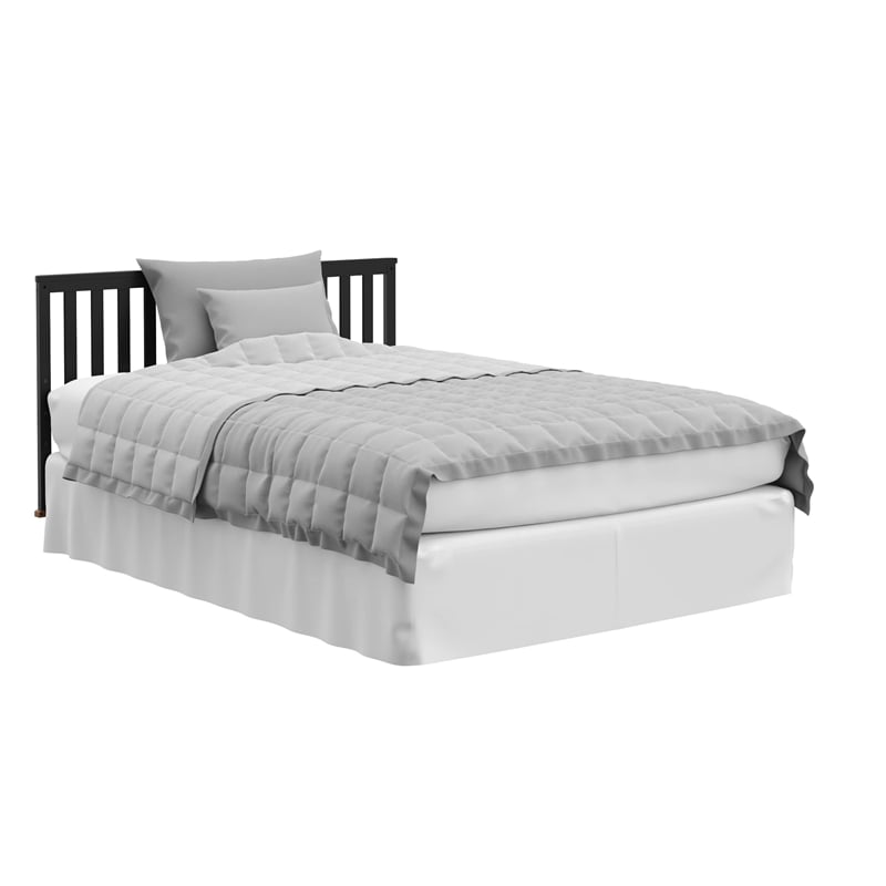 Stork Craft USA Santa Monica Wood 5-in-1 Convertible Crib in White/Pebble Gray