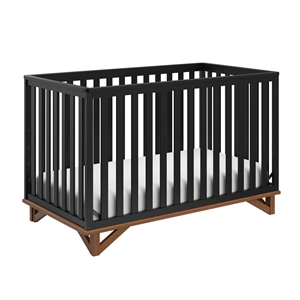 Stork Craft USA Santa Monica Wood 5-in-1 Convertible Crib in White/Pebble Gray