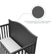 Stork Craft USA Moss Wood 4-in-1 Convertible Crib with Drawer in Gray