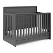 Stork Craft USA Luna Wood 4-in-1 Convertible Crib with Drawer in Gray
