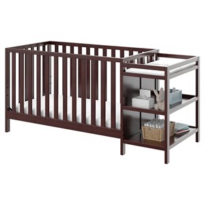 stork craft usa pacific wood 4-in-1 convertible crib and changer in espresso