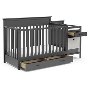 Storkcraft Arizona 4-in-1 Convertible Baby Crib and Changer Gray