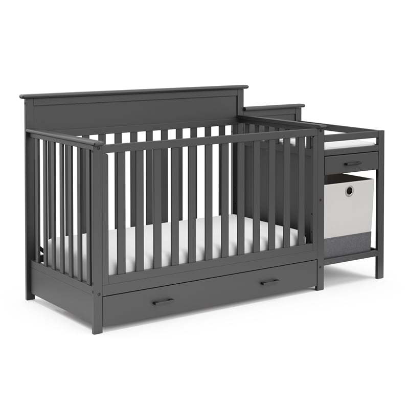 Storkcraft Arizona 4-in-1 Convertible Baby Crib and Changer Gray