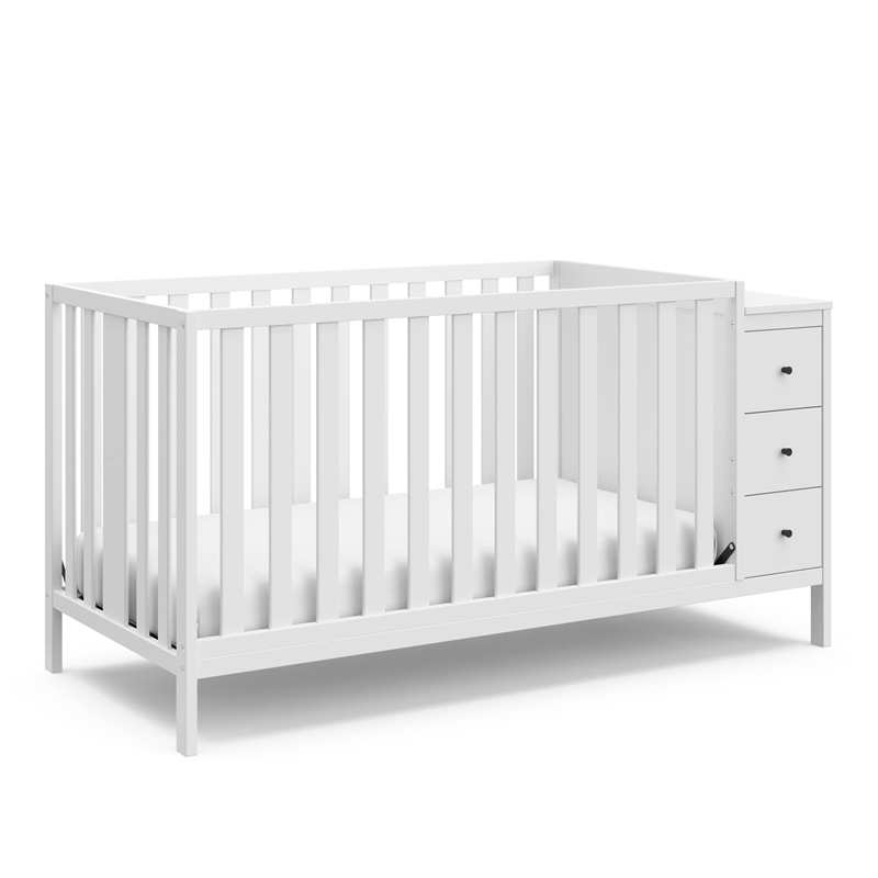 Stork Craft USA Malibu Wood 3-in-1 Customizable Convertible Storage Crib - White