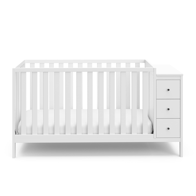 Stork Craft USA Malibu Wood 3-in-1 Customizable Convertible Storage Crib - White