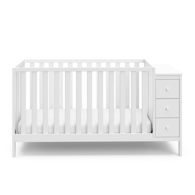 Stork Craft USA Malibu Wood 3-in-1 Customizable Convertible Storage Crib - White