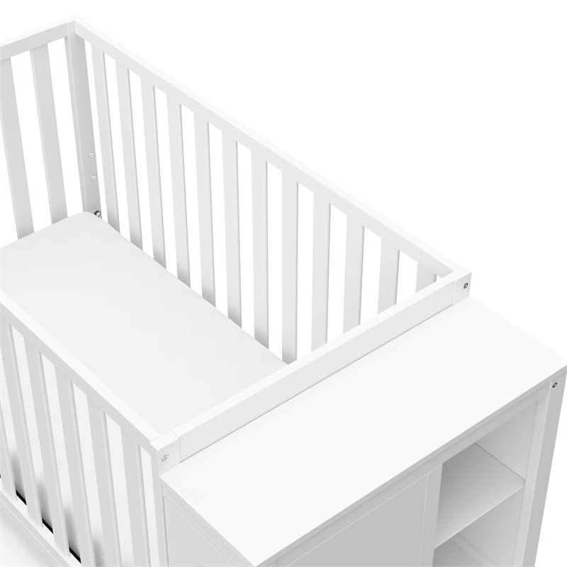 Stork Craft USA Malibu Wood 3-in-1 Customizable Convertible Storage Crib - White