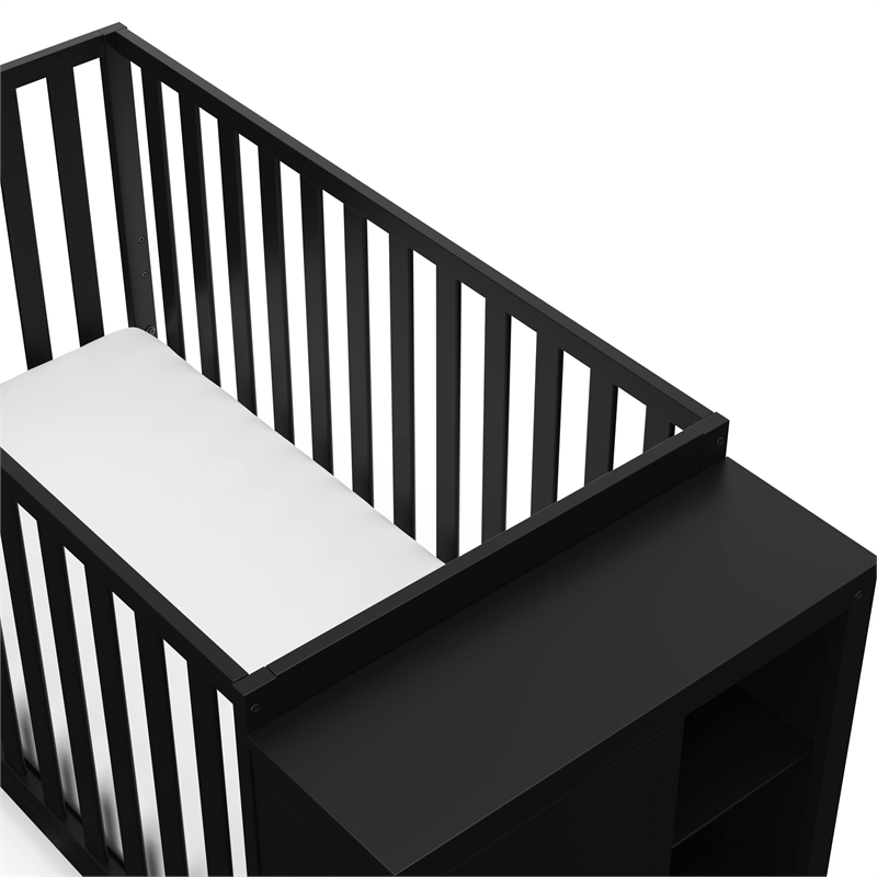 Stork Craft USA Malibu Wood 3-in-1 Customizable Convertible Storage Crib - Black