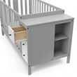 Stork Craft USA Malibu Wood 3-in-1 Customizable Convertible Storage Crib in Gray