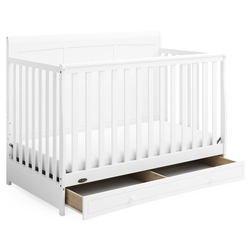Stork Craft USA Graco Asheville Wood 4-in-1 Convertible Crib in White