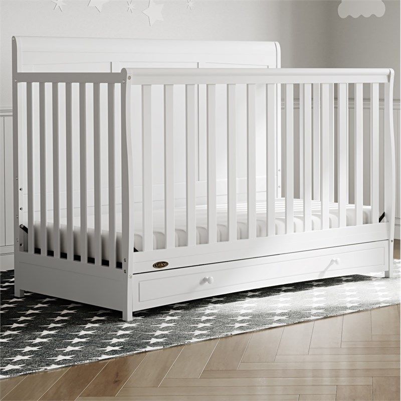 Stork Craft USA Graco Asheville Wood 4-in-1 Convertible Crib in White