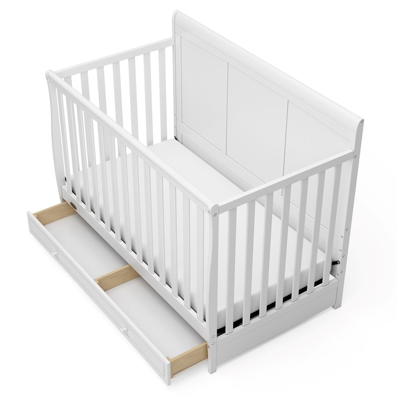 Stork Craft USA Graco Asheville Wood 4-in-1 Convertible Crib in White