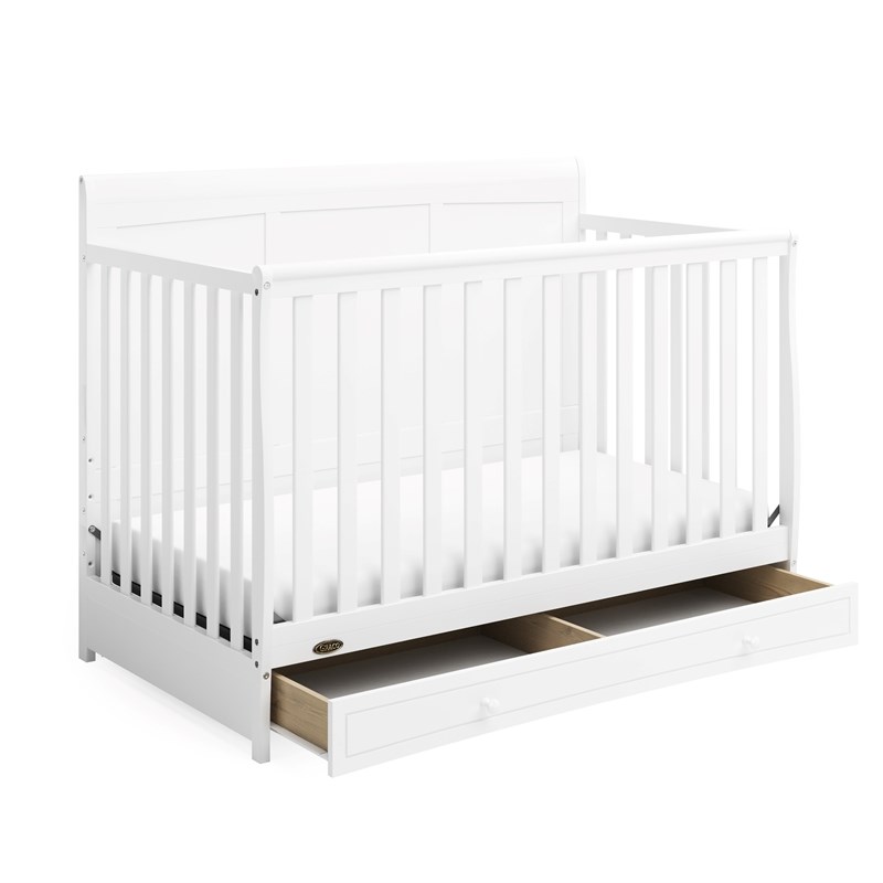 Stork Craft USA Graco Asheville Wood 4-in-1 Convertible Crib in White