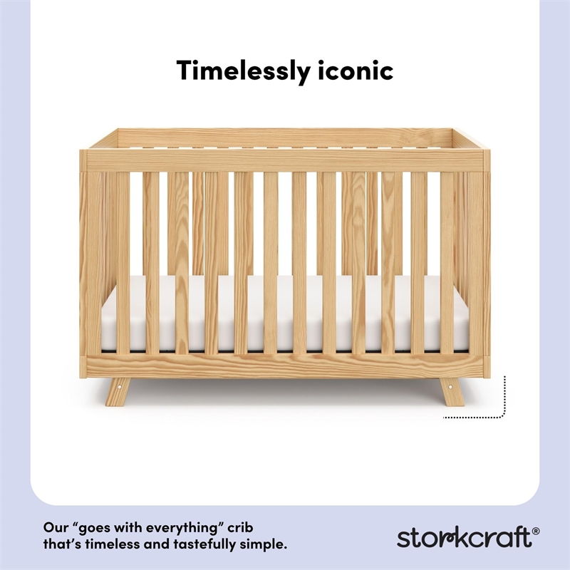 Stork Craft USA Beckett Wood 3-in-1 Convertible Crib in Natural