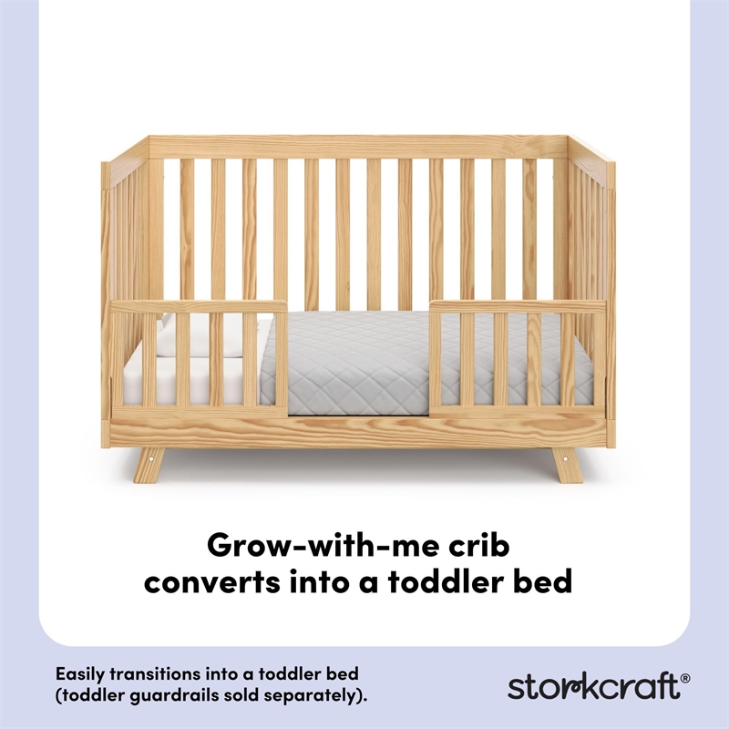 Stork Craft USA Beckett Wood 3-in-1 Convertible Crib in Natural