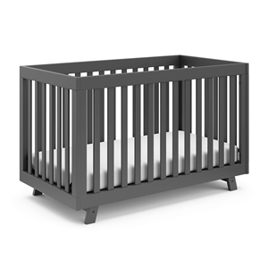 Stork Craft USA Beckett Wood 3-in-1 Convertible Crib in Gray Finish