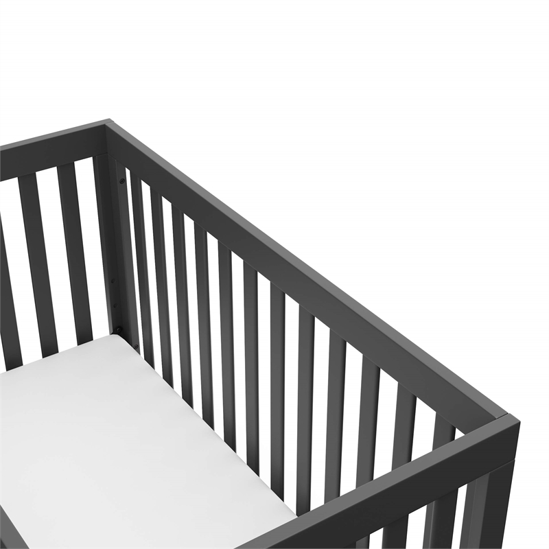 Stork Craft USA Beckett Wood 3-in-1 Convertible Crib in Gray Finish