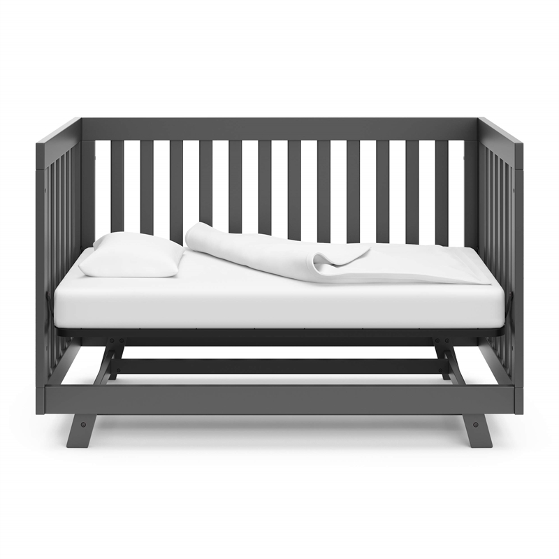 Stork Craft USA Beckett Wood 3-in-1 Convertible Crib in Gray Finish