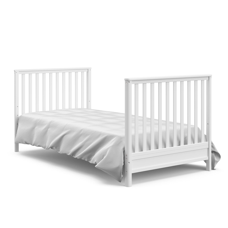 Stork Craft USA Motherly Timeless Wood 4-in-1 Convertible Mini Crib in White