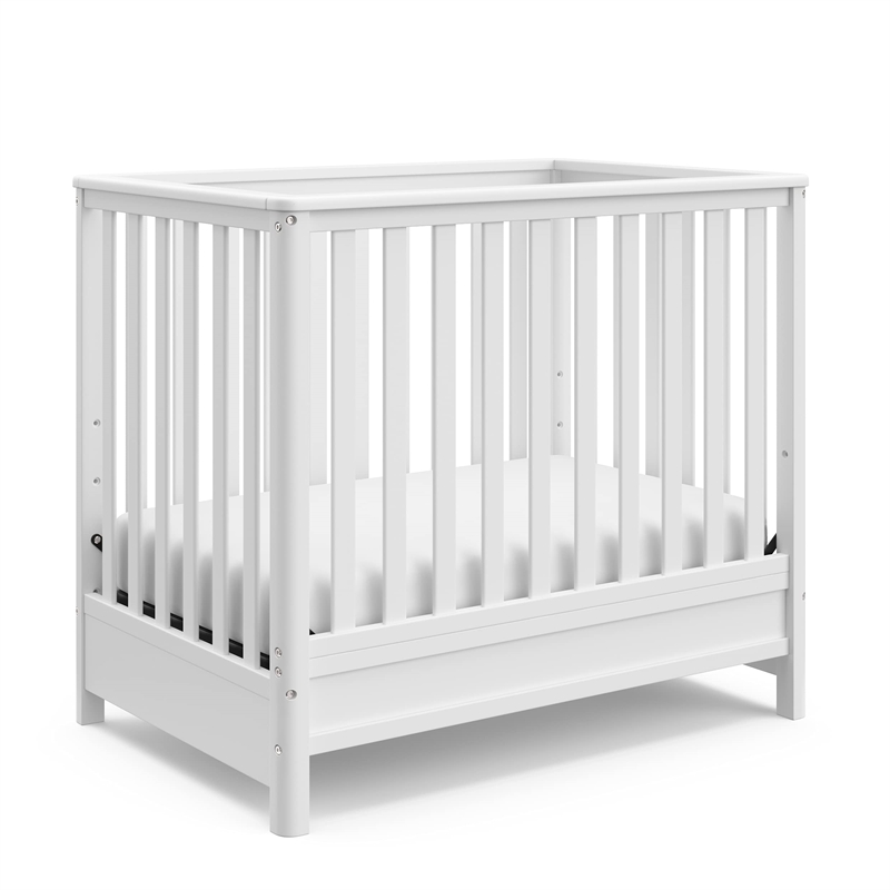 Stork Craft USA Motherly Timeless Wood 4-in-1 Convertible Mini Crib in White