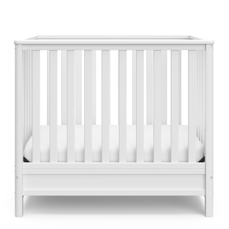 Stork Craft USA Motherly Timeless Wood 4-in-1 Convertible Mini Crib in White