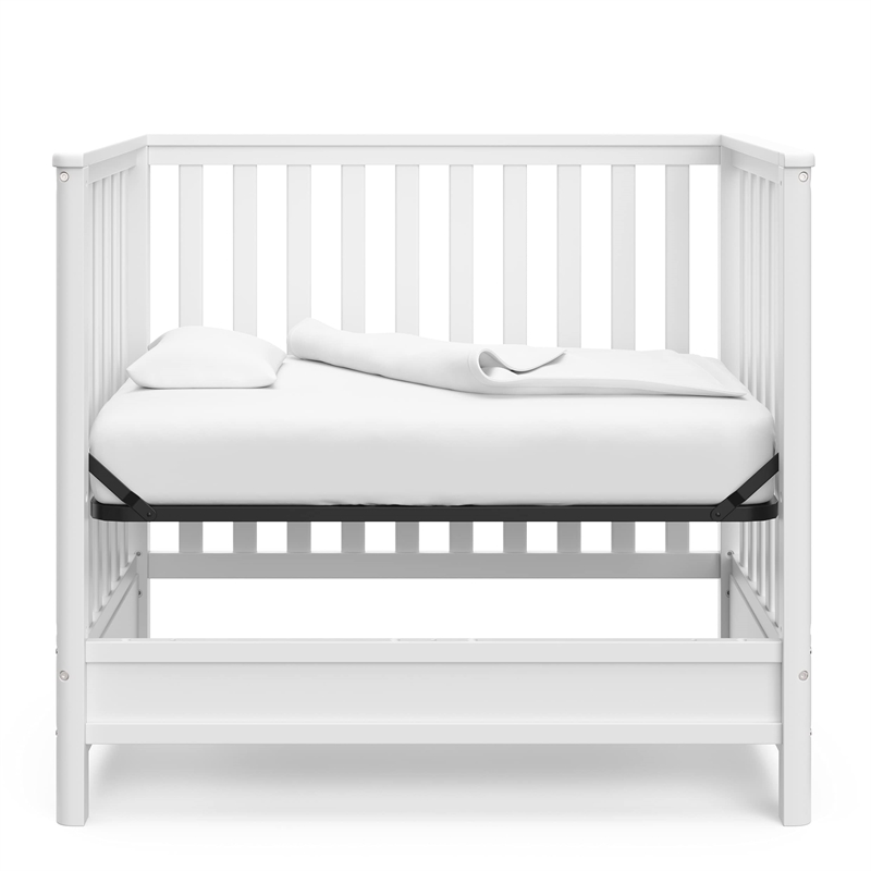 Stork Craft USA Motherly Timeless Wood 4-in-1 Convertible Mini Crib in White