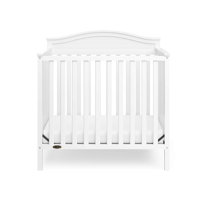 Stork Craft USA Graco Stella Wood 4-in-1 Convertible Mini Crib in White