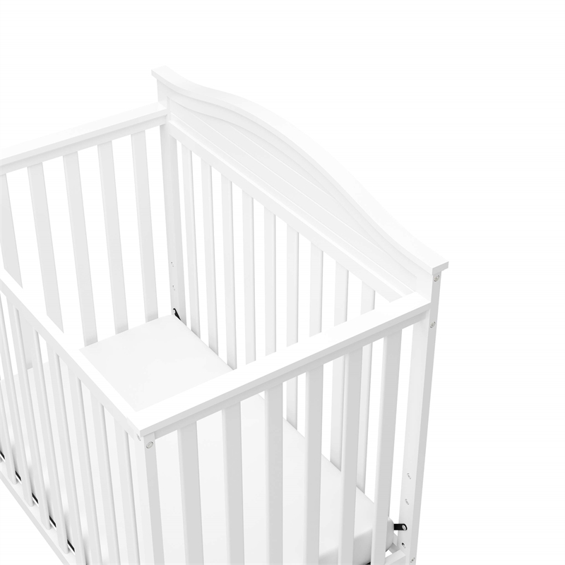 Stork Craft USA Graco Stella Wood 4-in-1 Convertible Mini Crib in White