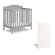 Stork Craft USA Graco Stella Wood 4-in-1 Convertible Mini Crib in Pebble Gray