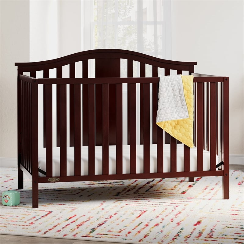 Stork Craft USA Graco Solano Wood 4-in-1 Convertible Crib in Espresso