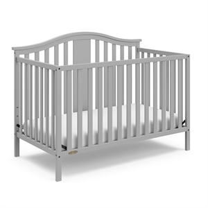 Stork Craft USA Graco Solano Wood 4-in-1 Convertible Crib in Pebble Gray