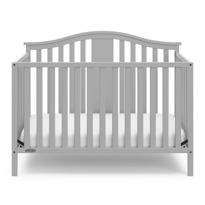 Stork Craft USA Graco Solano Wood 4-in-1 Convertible Crib in Pebble Gray