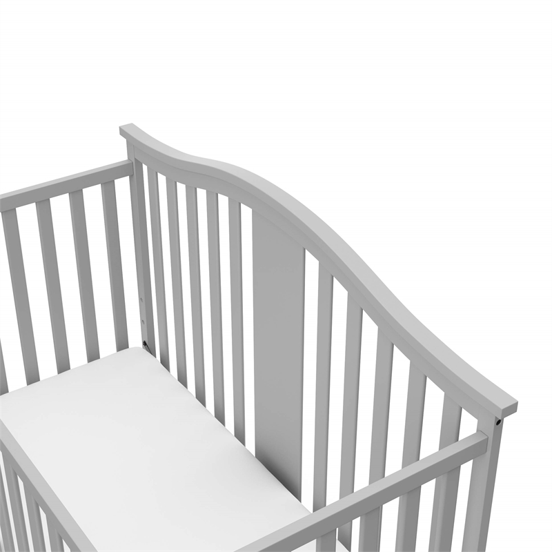 Stork Craft USA Graco Solano Wood 4-in-1 Convertible Crib in Pebble Gray