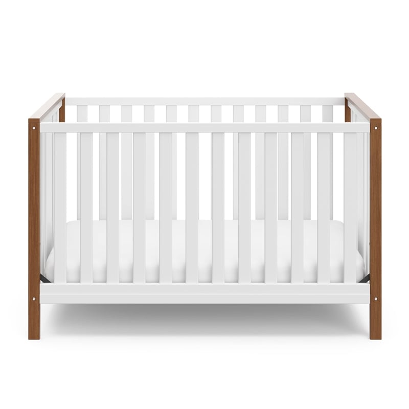 Stork Craft USA Pacific Wood 4-in-1 Convertible Crib in White/Driftwood