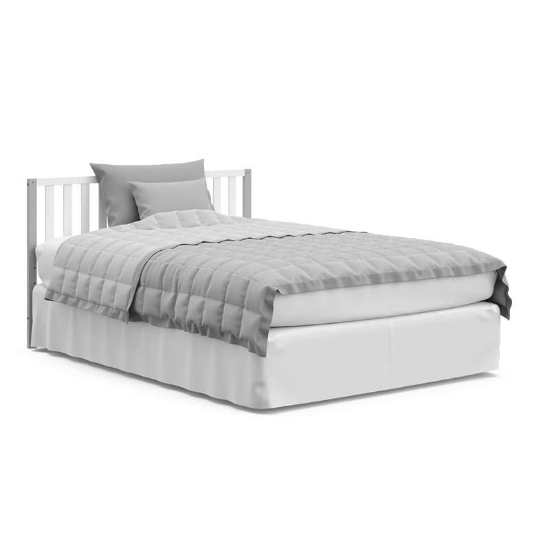 Stork Craft USA Pacific Wood 4-in-1 Convertible Crib in White/Pebble Gray