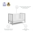 Stork Craft USA Pacific Wood 4-in-1 Convertible Crib in White/Pebble Gray