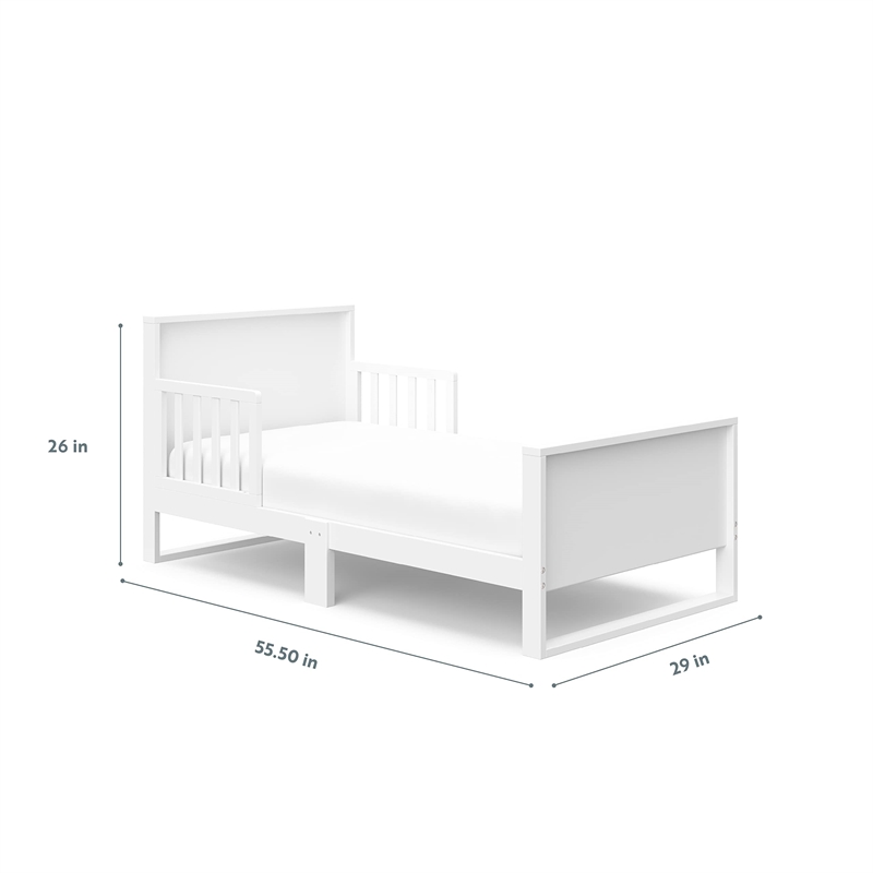 Stork Craft USA Slumber Modern Wood Toddler Bed in White Finish
