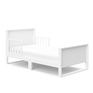 Stork Craft USA Slumber Modern Wood Toddler Bed in White Finish