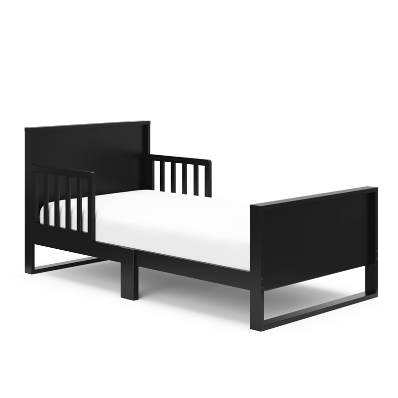 Stork Craft USA Slumber Modern Wood Toddler Bed in Black Finish