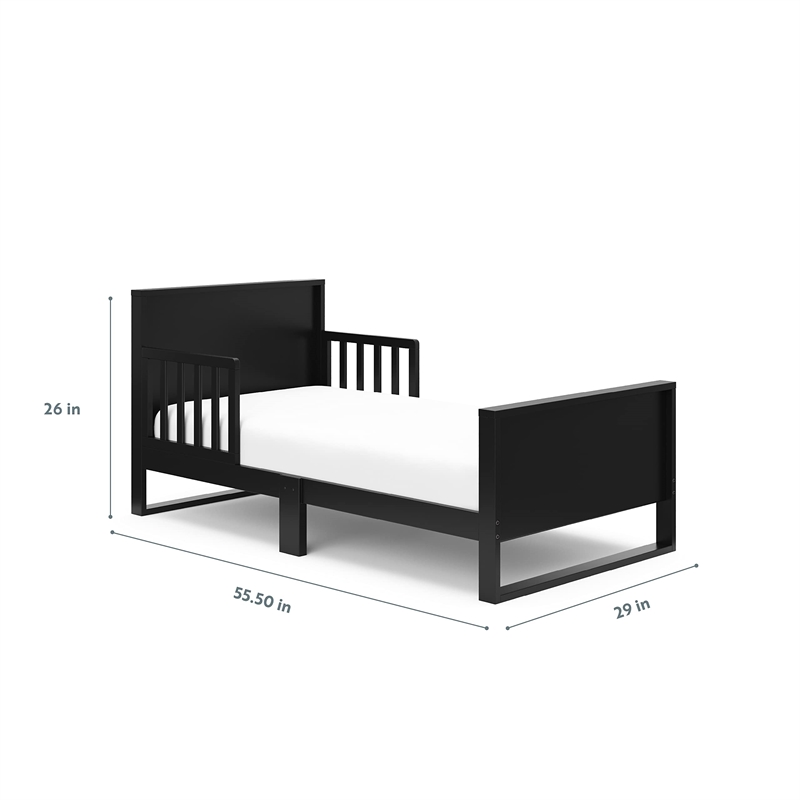 Stork Craft USA Slumber Modern Wood Toddler Bed in Black Finish