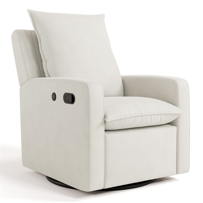 Storkcraft Timeless Recliner Glider with USB Charging Port (Ivory)