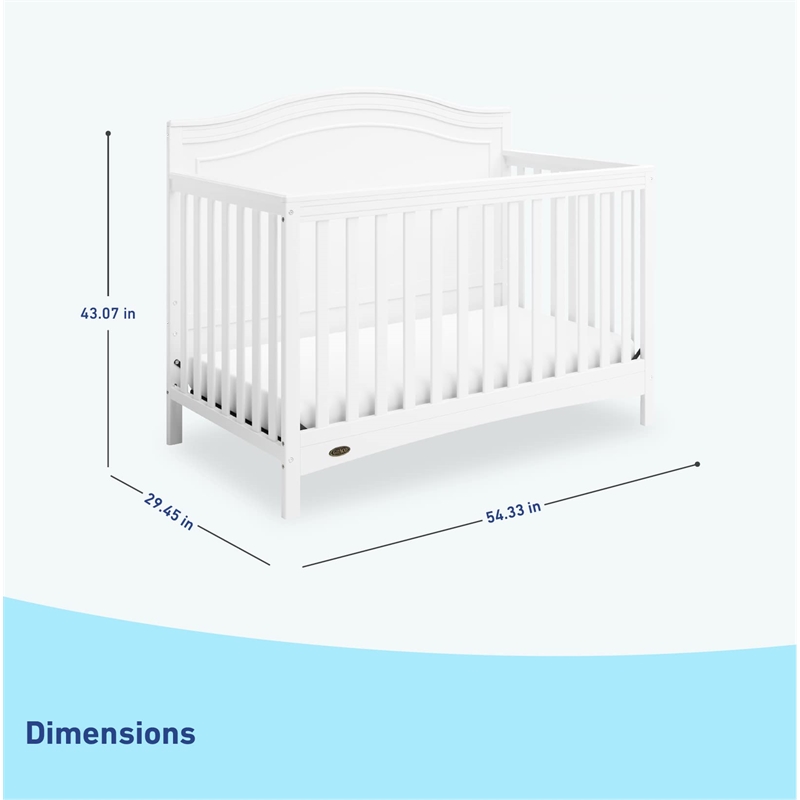 Stork Craft USA Graco Paris Wood 4-in-1 Convertible Crib in White
