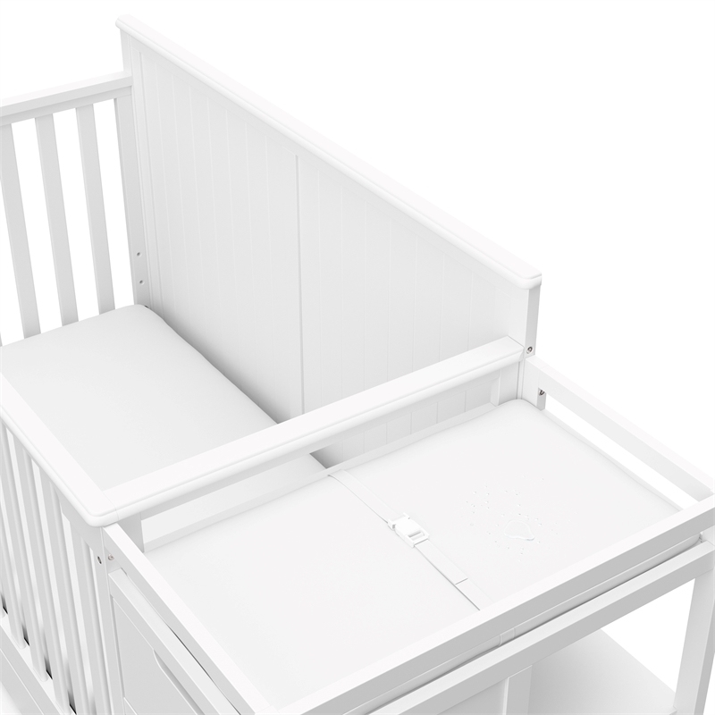 Stork Craft USA Graco Hadley Wood 4-in-1 Convertible Crib & Changer in White
